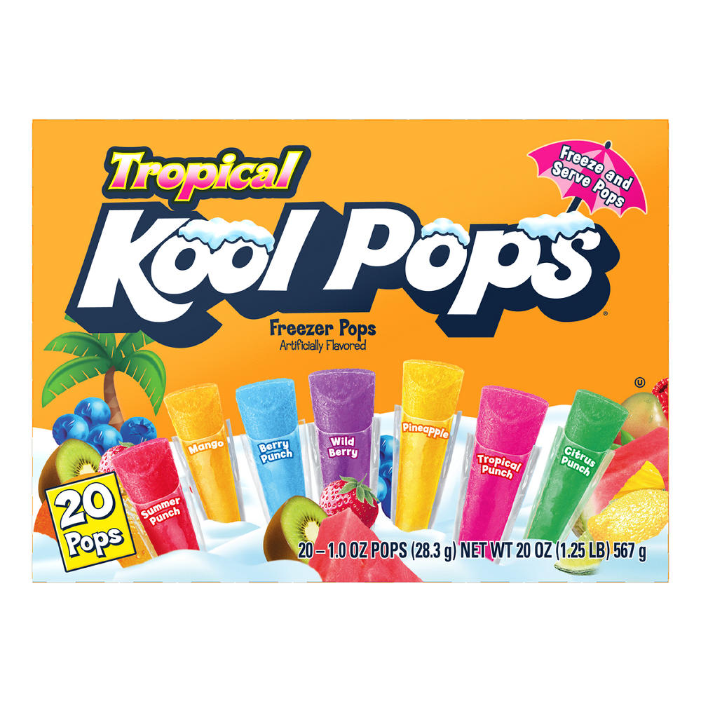 Kool Pops Freezer Bars - Tropical Flavors, 20 ct