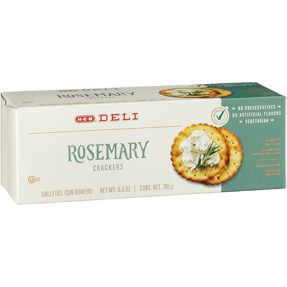 H-E-B Deli Rosemary Crackers, 6.5 oz