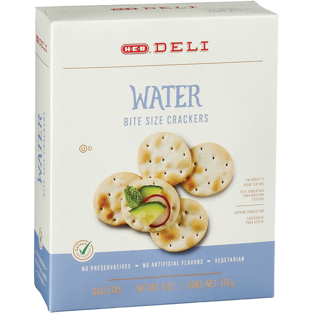 H-E-B Deli Bite Size Water Crackers, 6 oz