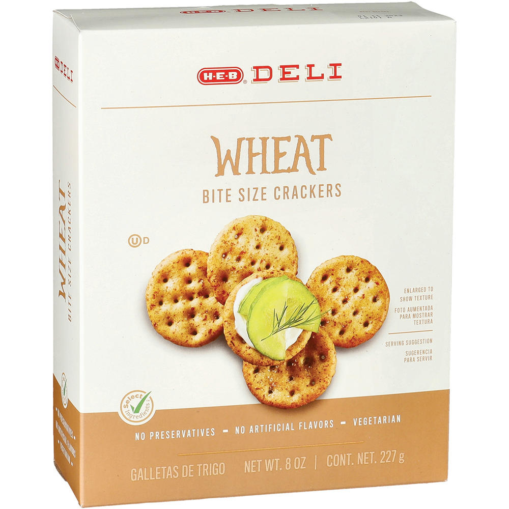 H-E-B Deli Bite Size Wheat Crackers, 8 oz