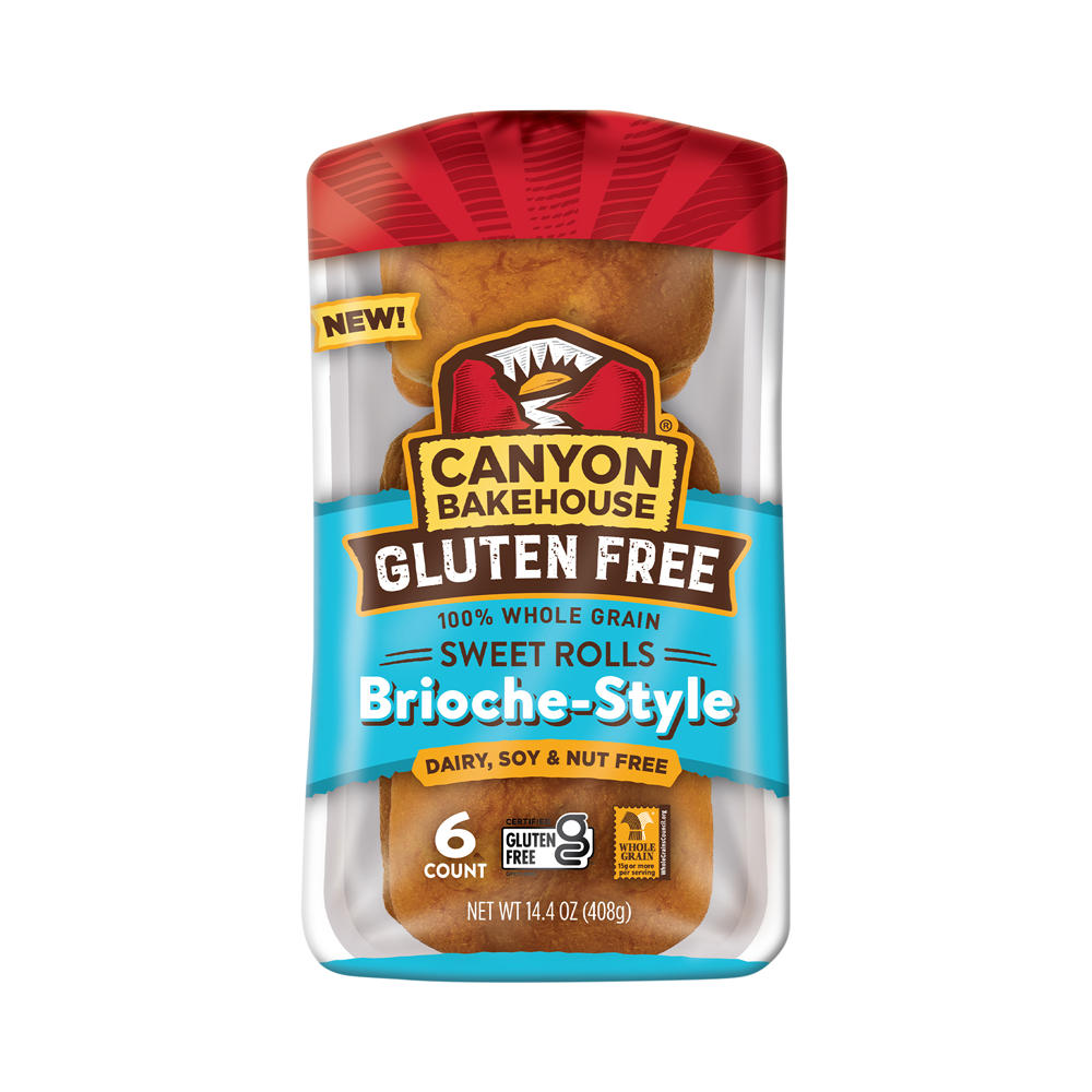 Canyon Bakehouse Gluten Free 100% Whole Grain Brioche-Style Sweet Rolls, 6 ct