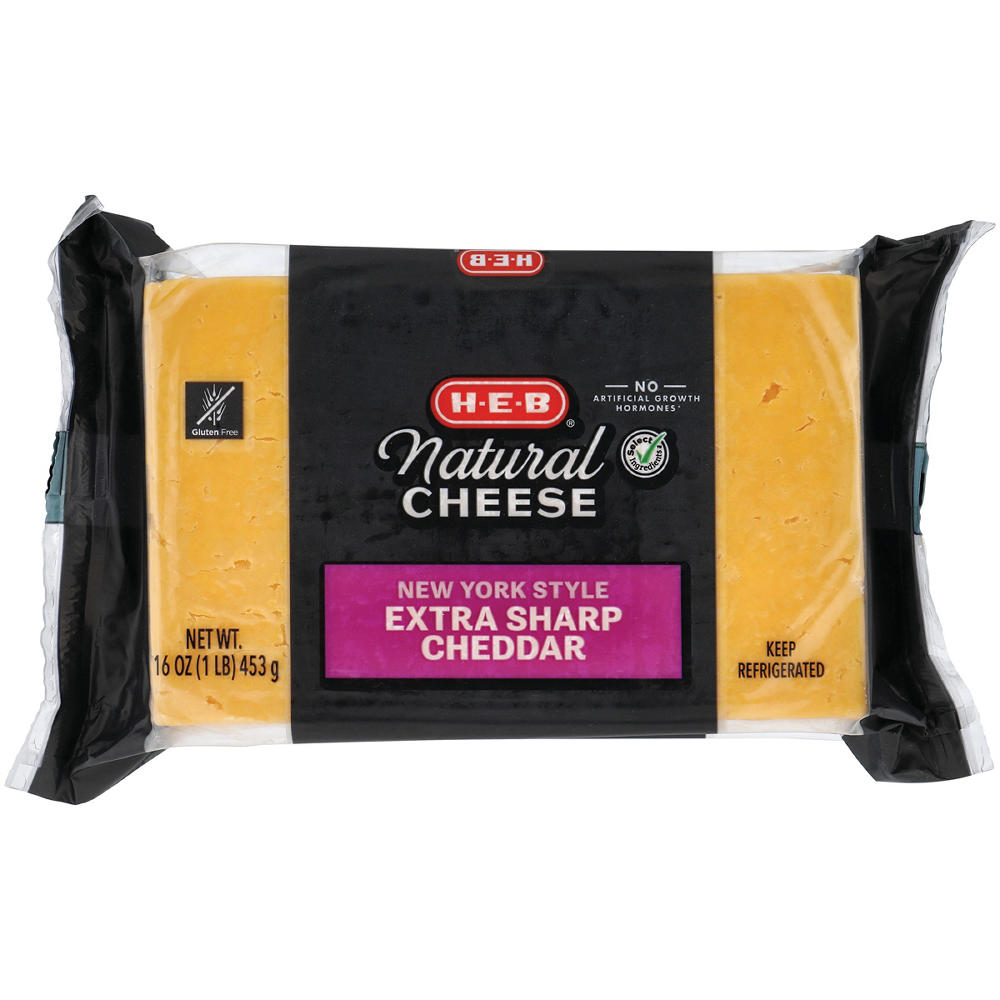 H-E-B New York Style Extra Sharp Cheddar Cheese, 16 oz