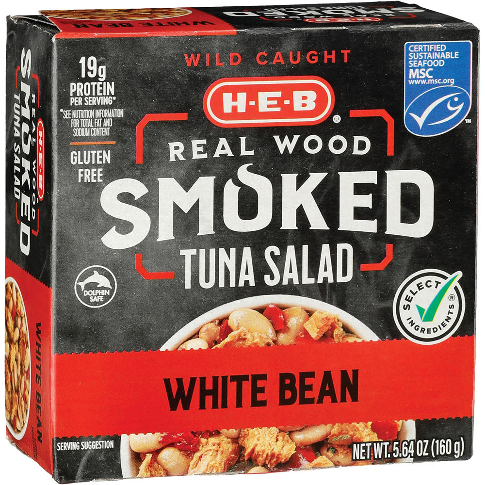 H-E-B Wild Caught Real Wood Smoked Tuna Salad - White Bean, 5.64 oz