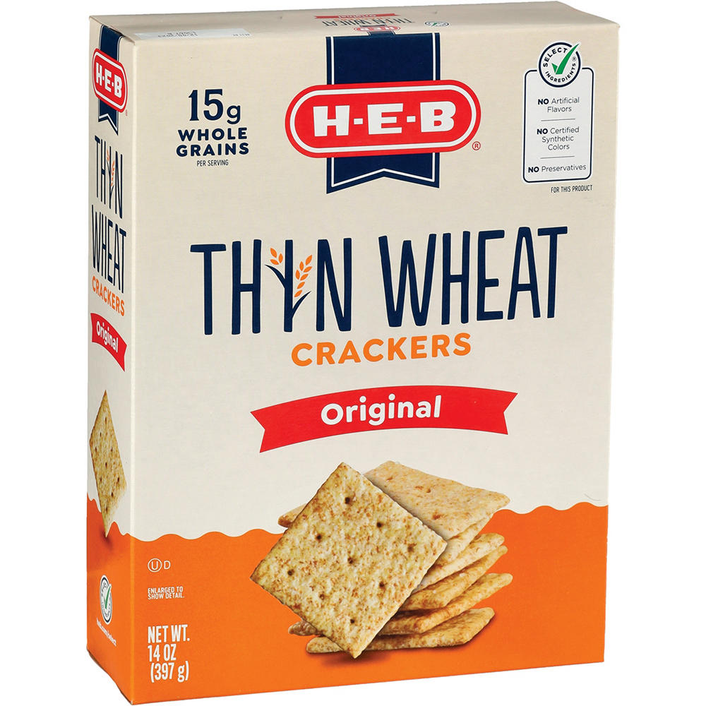 H-E-B Thin Wheat Crackers - Original, 14 oz