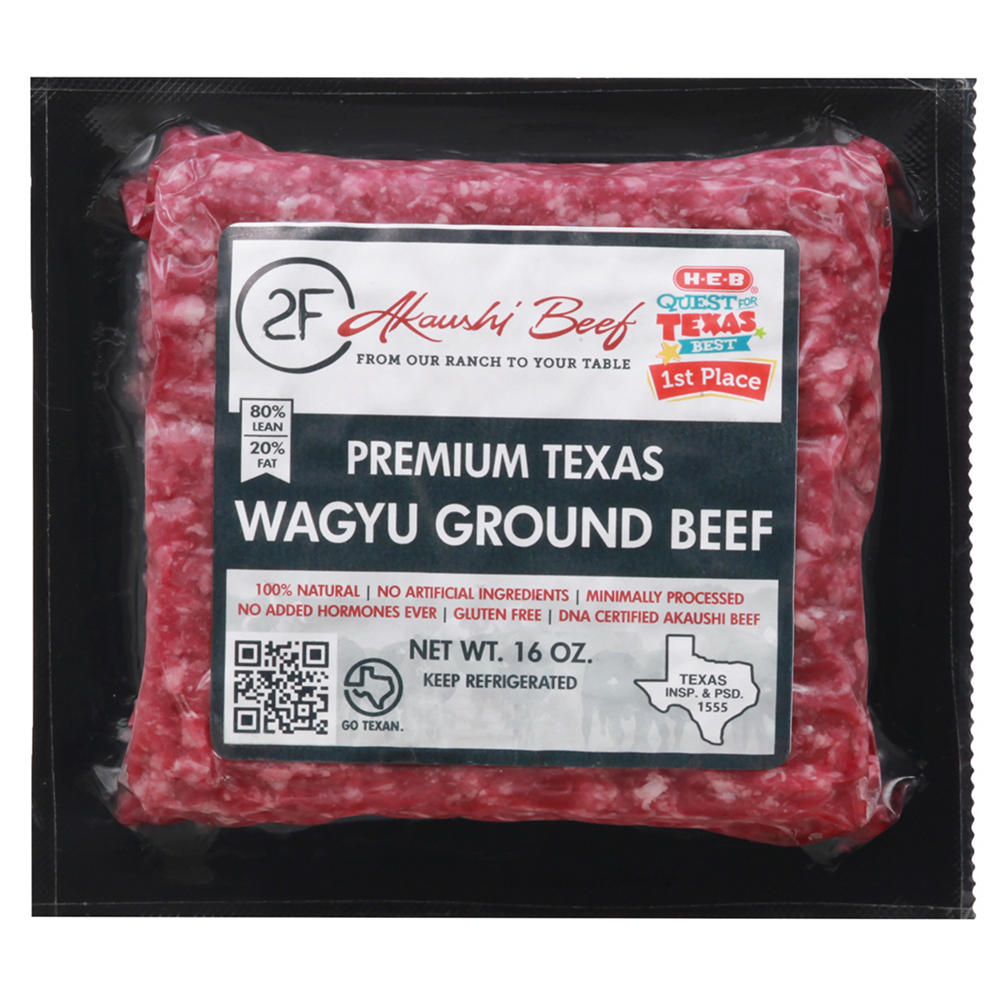 2F Akaushi Wagyu Ground Beef, 80% Lean, 16 oz