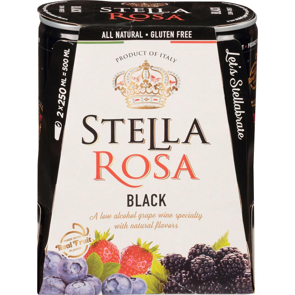 Stella Rosa Black Italy Semi Sweet Red Wine 2 pk Cans, 500 mL