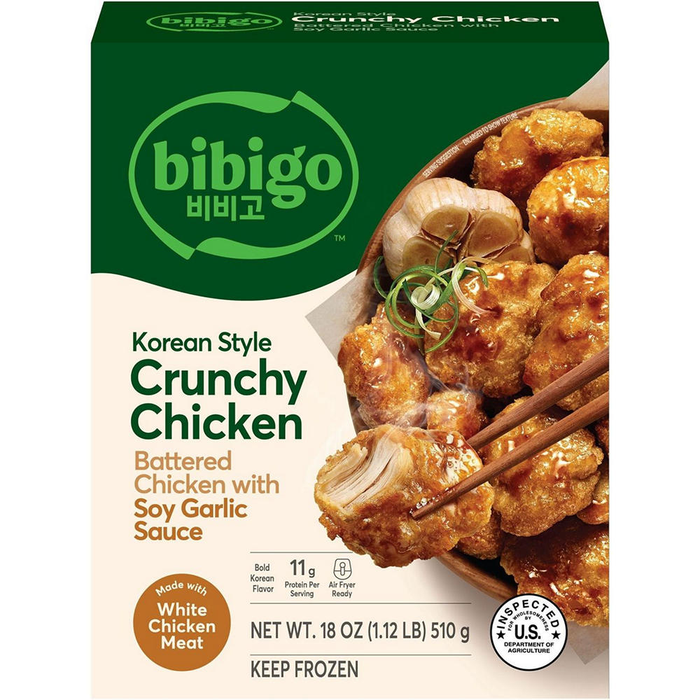 bibigo Frozen Korean Style Crunchy Chicken with Soy Garlic Sauce, 18 oz
