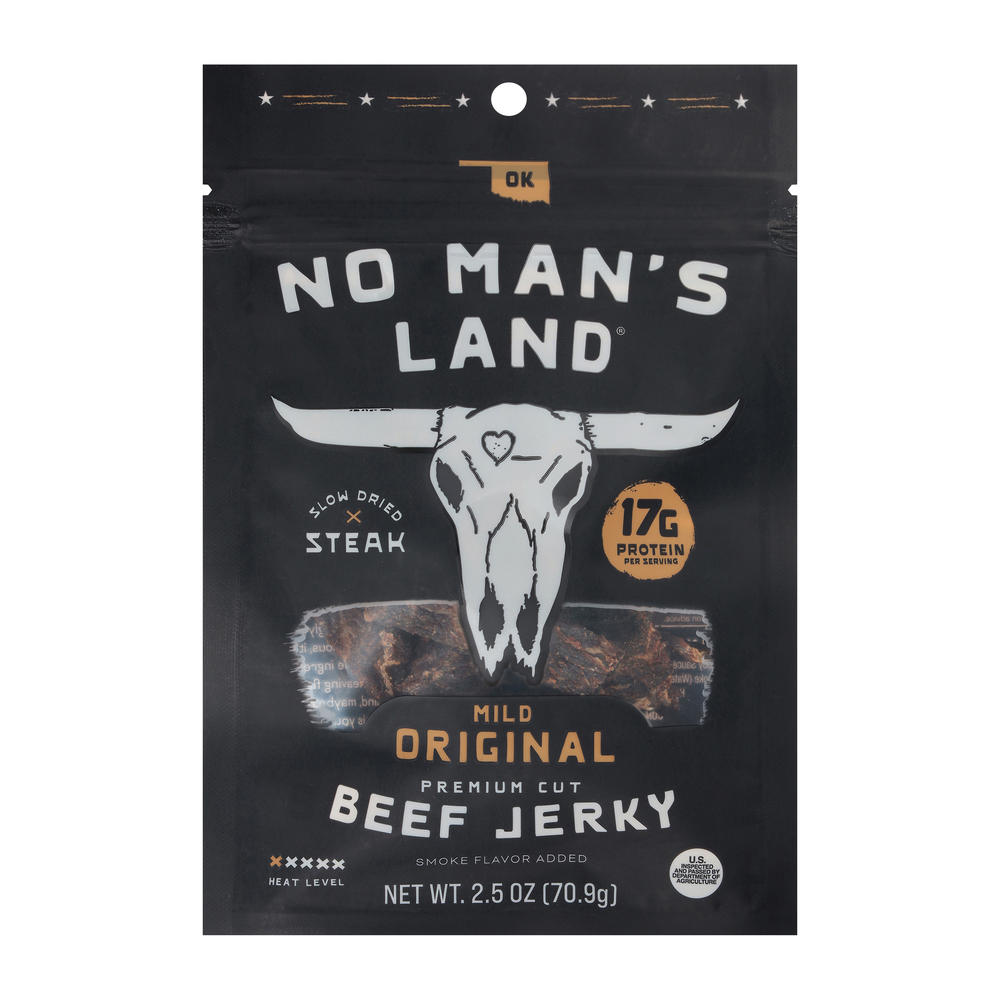 No Man's Land Mild Original Beef Jerky, 2.5 oz