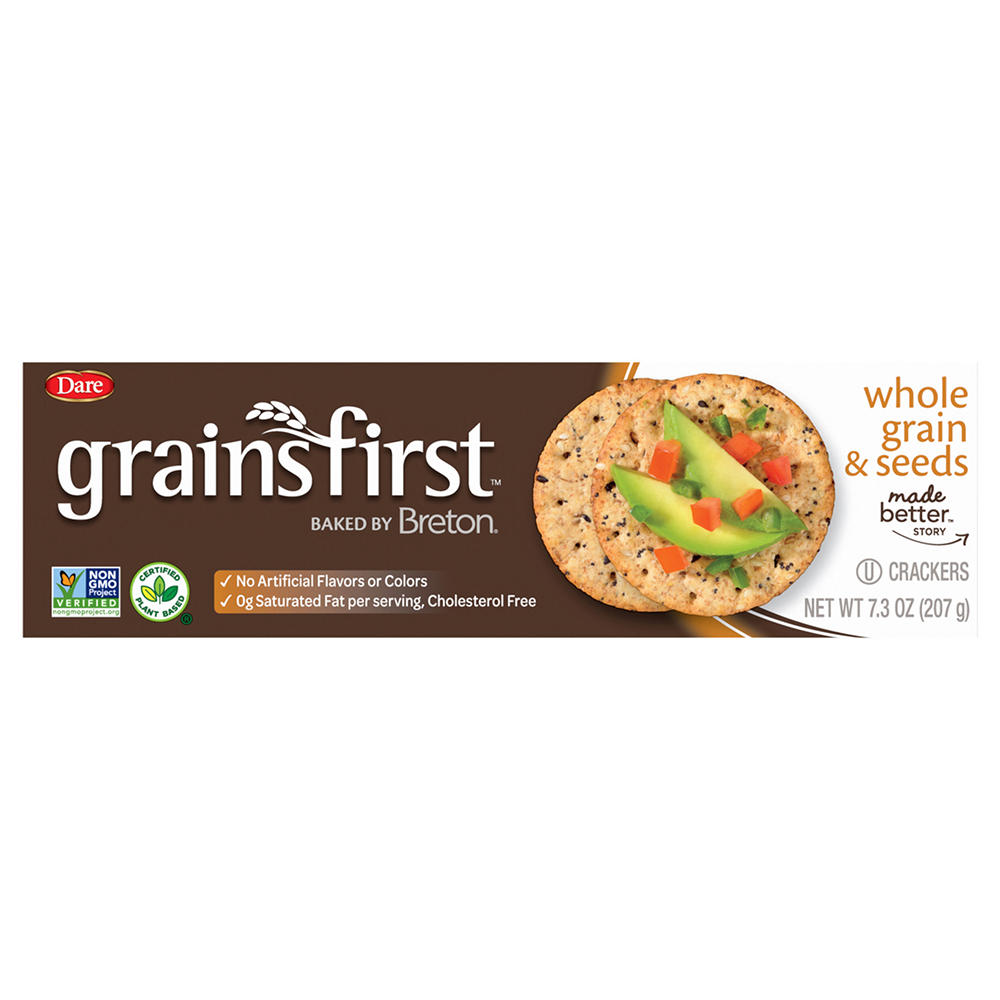 Dare Grains First Whole Grain & Seeds Crackers, 7.3 oz