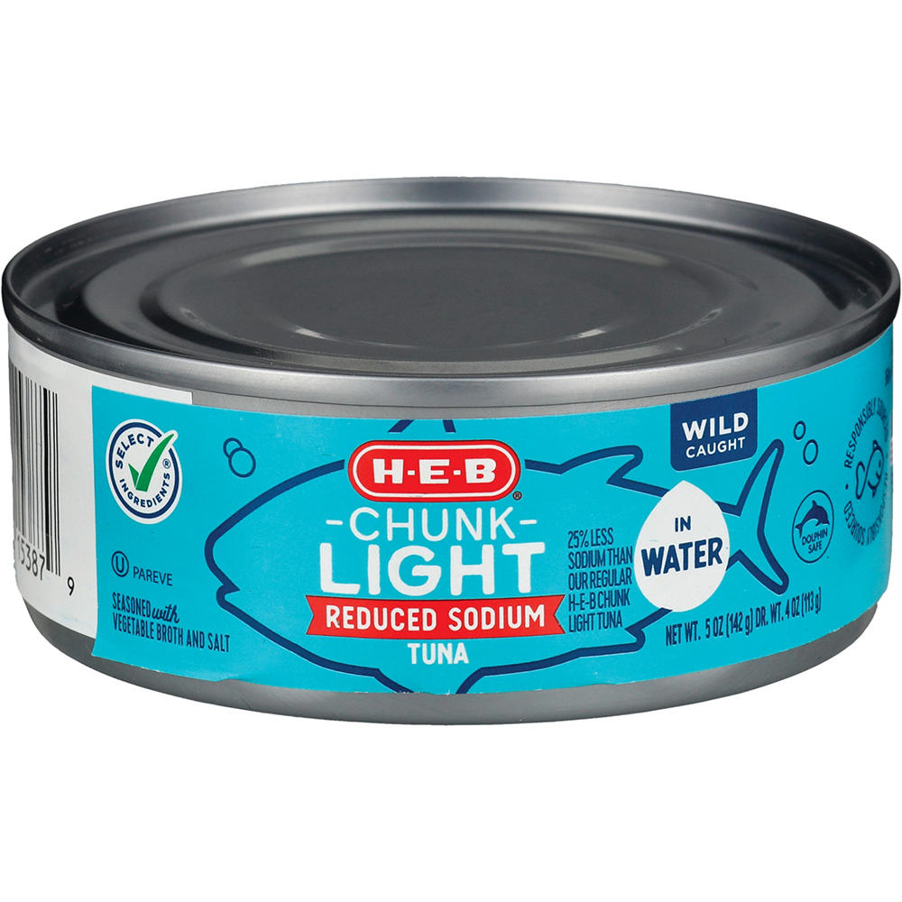 H-E-B Reduced Sodium Chunk Light Tuna in Water, 5 oz