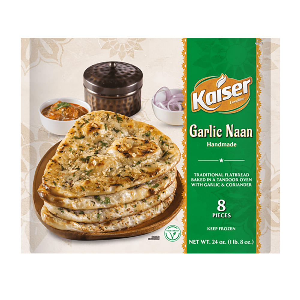 Kaiser Frozen Garlic Naan Bread, 8 ct