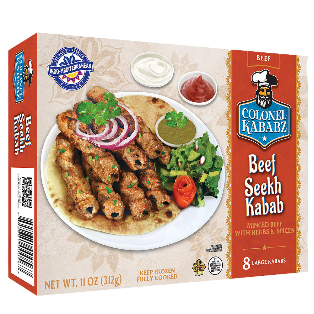 Colonel Kababz Frozen Beef Seekh Kababs, 8 ct