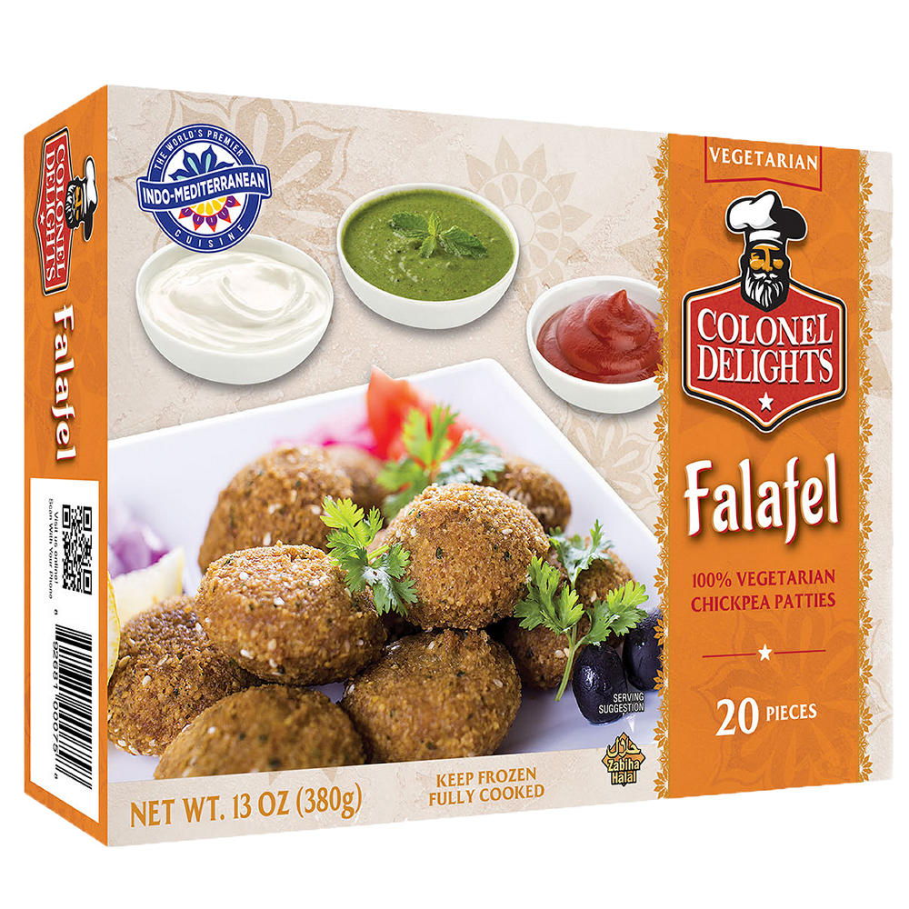 Colonel Delights Frozen Fully Cooked Falafel, 20 ct