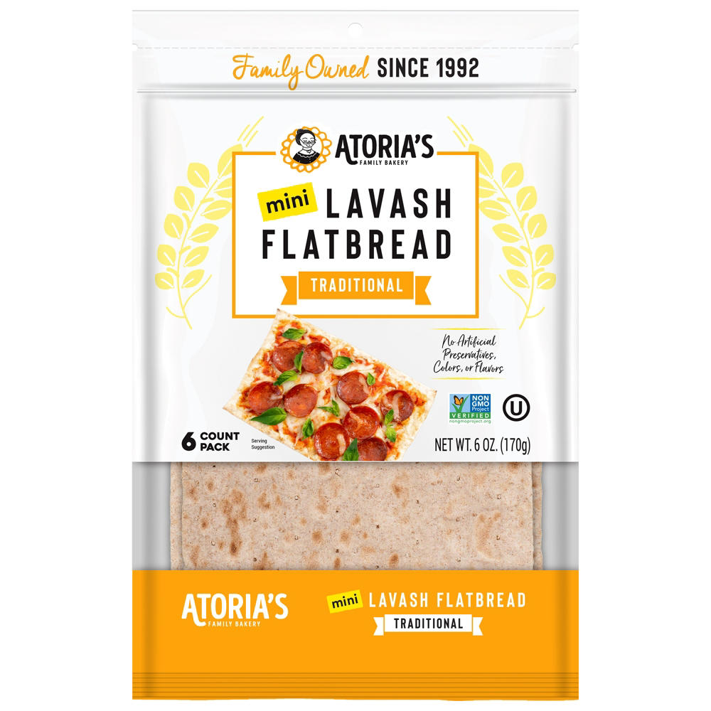 Atoria's Family Bakery Mini Traditional Lavash Flatbread, 6 ct