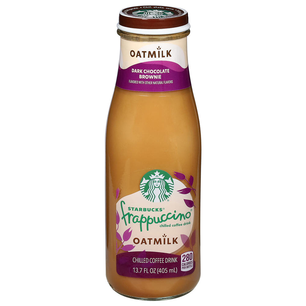 Starbucks Oatmilk Frappuccino Dark Chocolate Brownie Chilled Coffee Drink, 13.7 oz