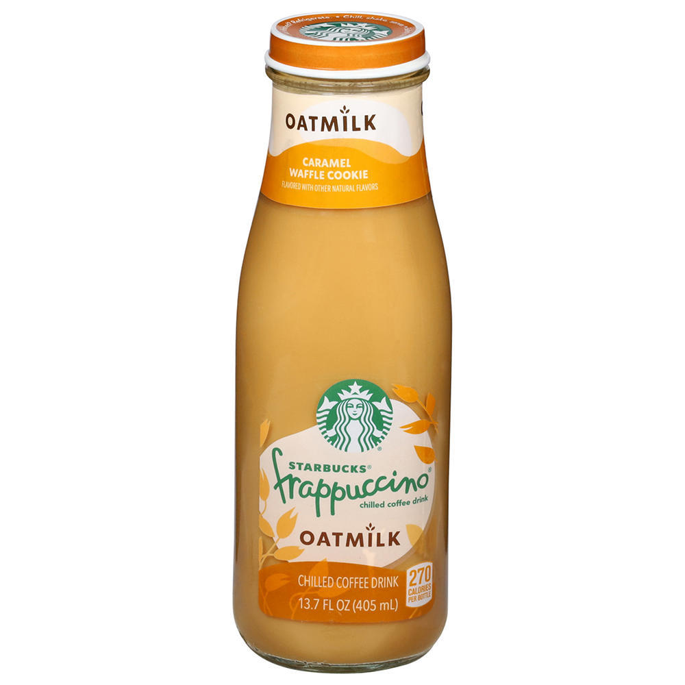 Starbucks Oatmilk Frappuccino Caramel Waffle Cookie Chilled Coffee Drink, 13.7 oz