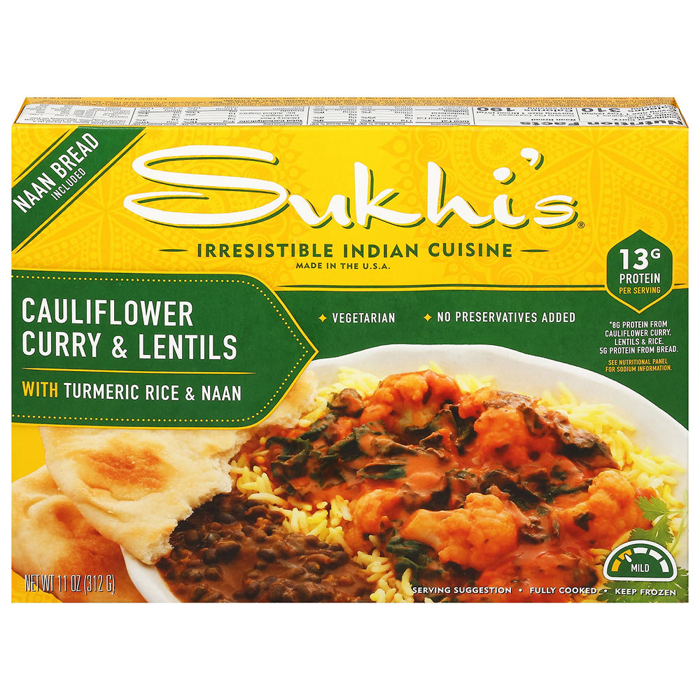 Sukhi's Cauliflower Curry & Lentils Frozen Meal, 10 oz
