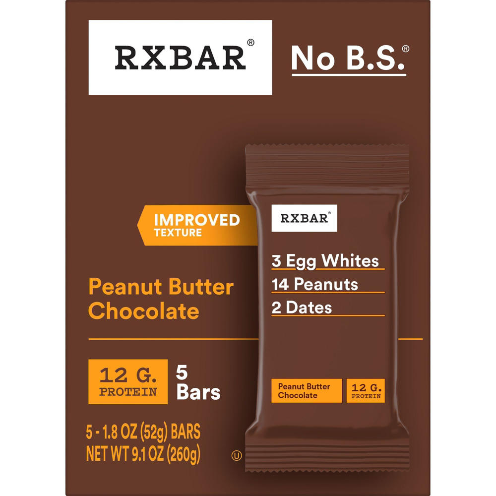 RXBAR 12g Protein Bars - Peanut Butter Chocolate , 5 ct