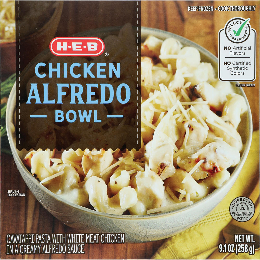 H-E-B Chicken Alfredo Bowl Frozen Meal, 9.1 oz