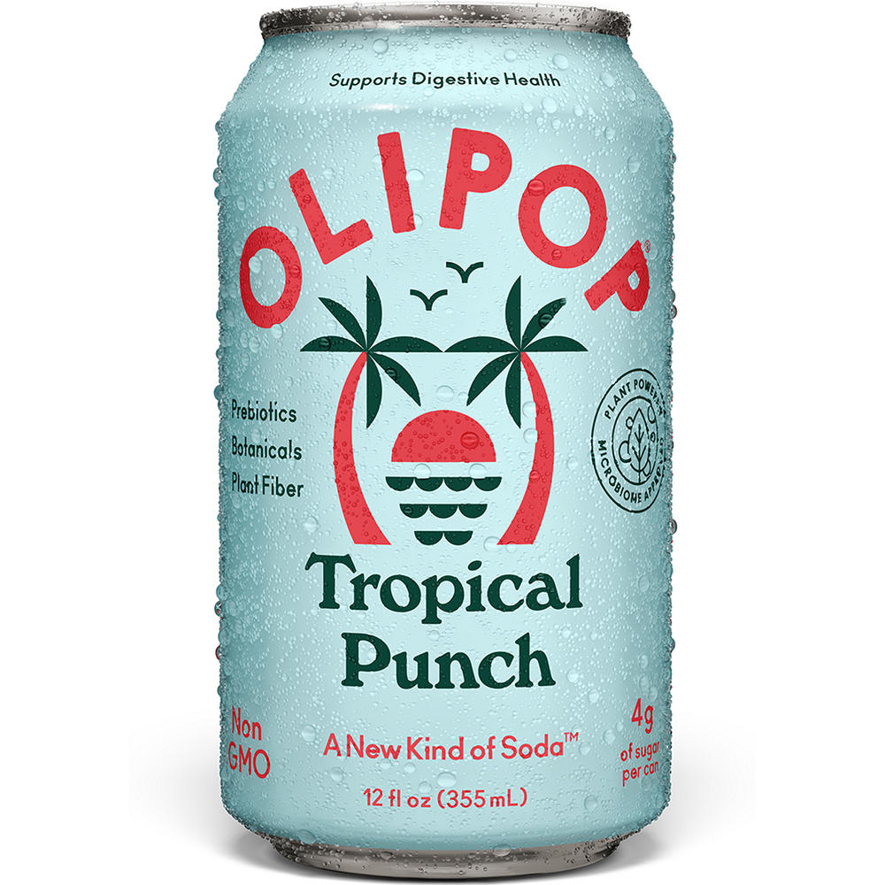 Olipop Prebiotic Soda - Tropical Punch, 12 oz