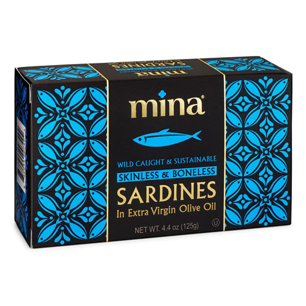 Mina Skinless Sardines in Extra Virgin Olive Oil, 4.4 oz