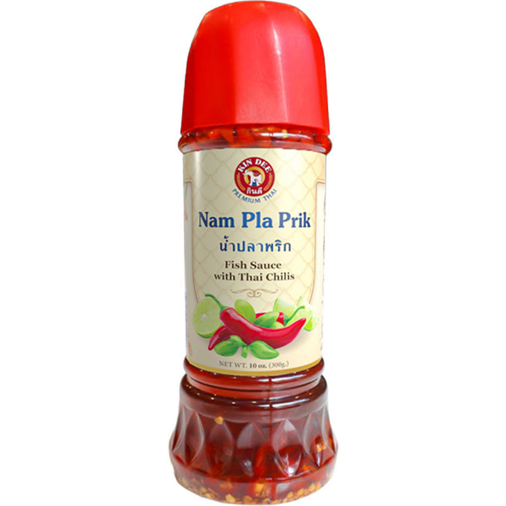 Kin Dee Fish Sauce with Thai Chili Peppers, 10 oz