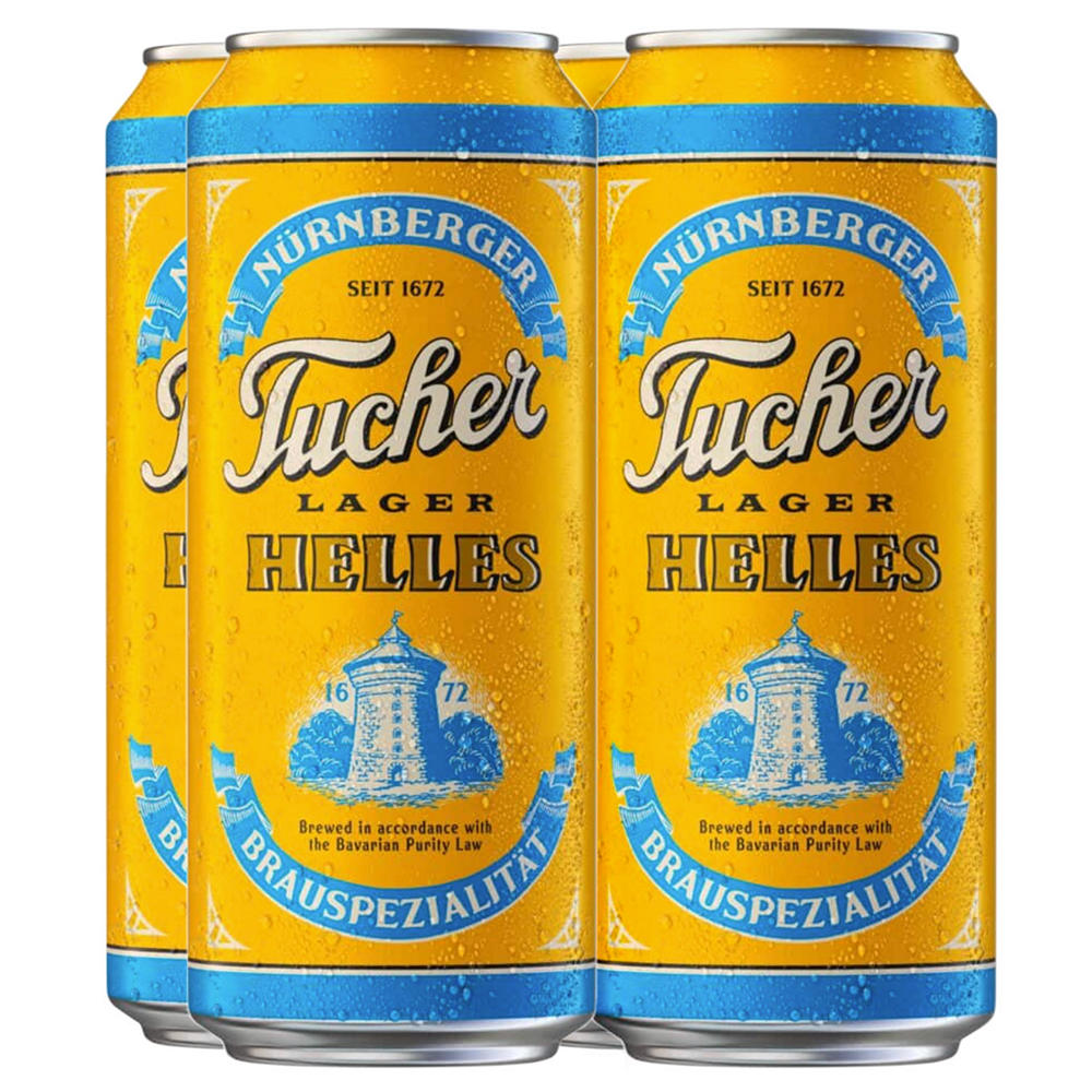 Tucher Helles Lager 4 pk Cans, 16.9 oz