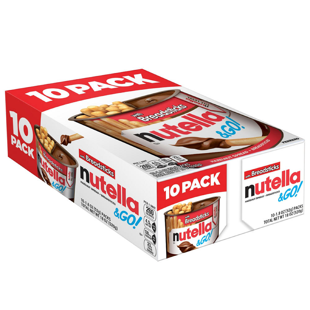 Nutella & Go! Hazelnut Spread + Breadsticks - Family Pack, 10 pk