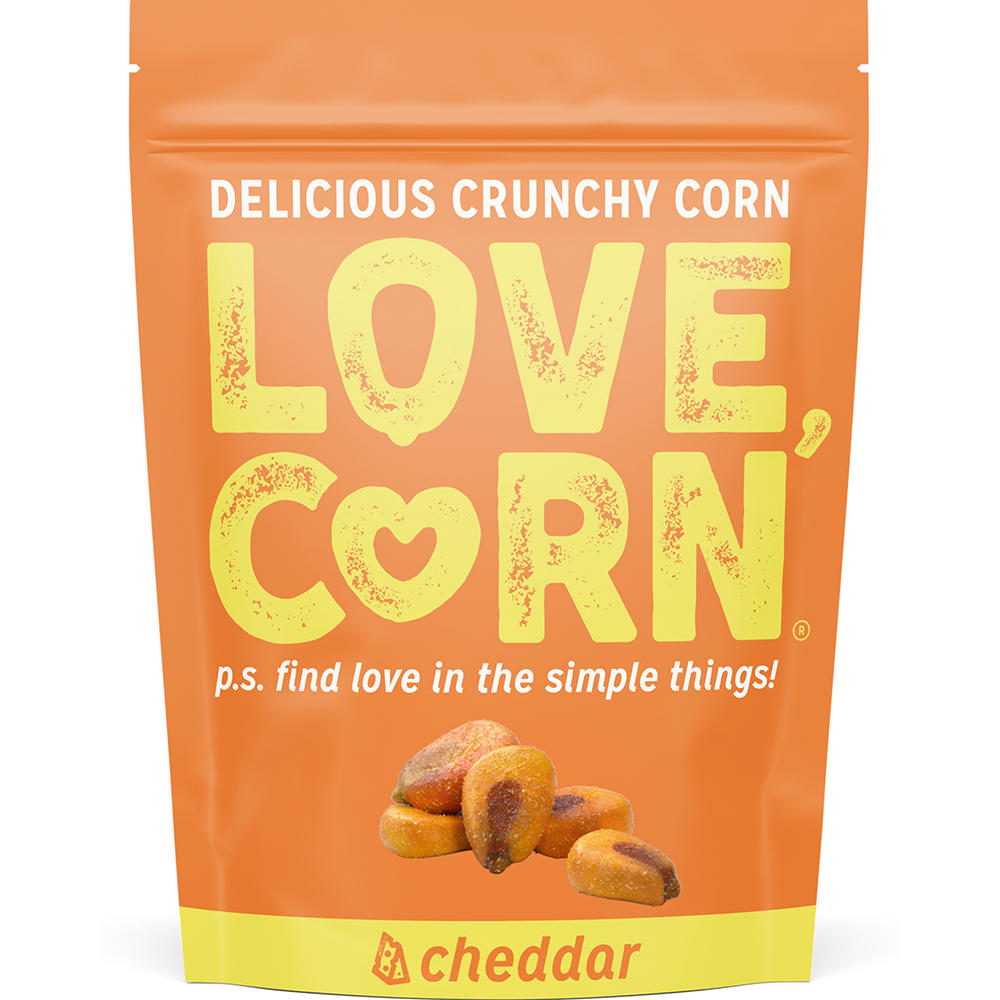 LOVE CORN Crunchy Corn Snack - Cheddar, 4 oz