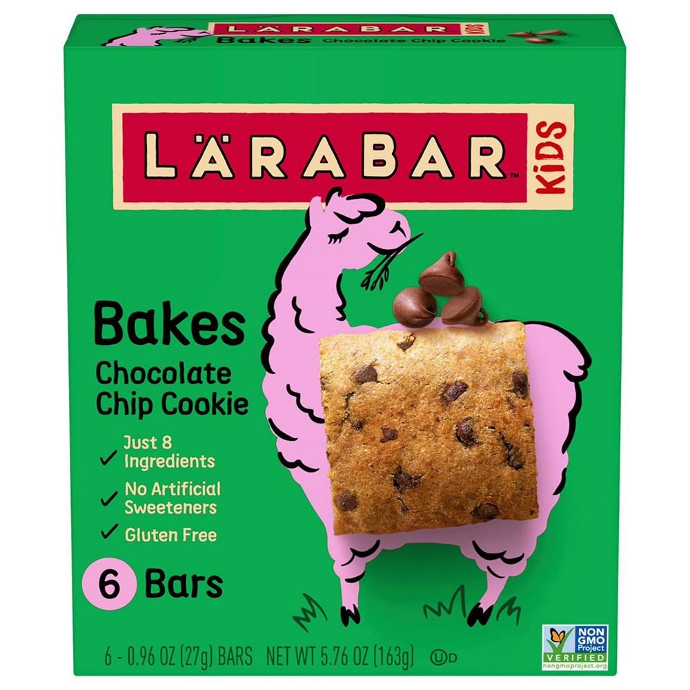 LÄRABAR Kids Bakes Chocolate Chip Cookie Snack Bars, 6 ct