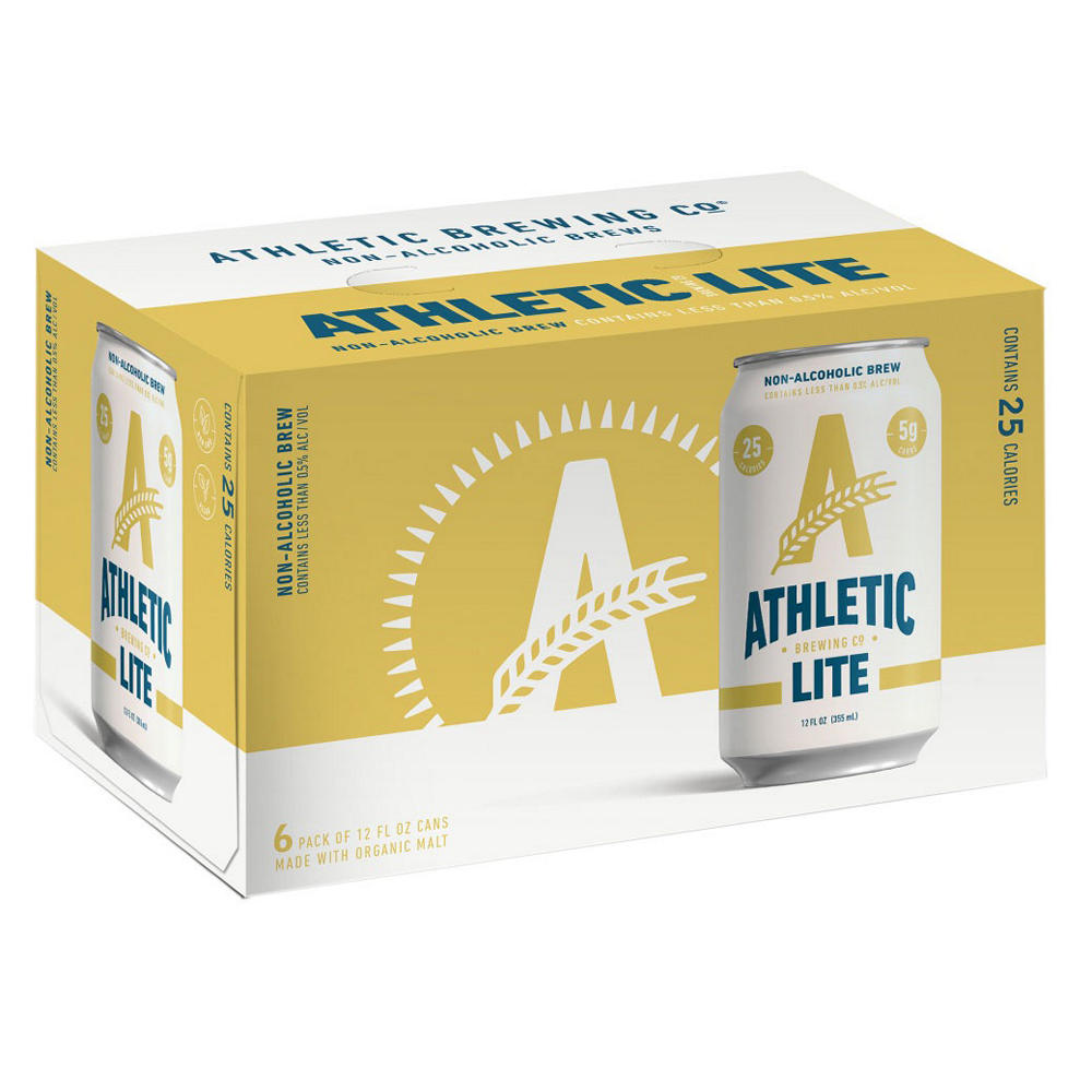 Athletic Brewing Co. Non Alcoholic Lite Craft Beer 6 pk Cans, 12 oz