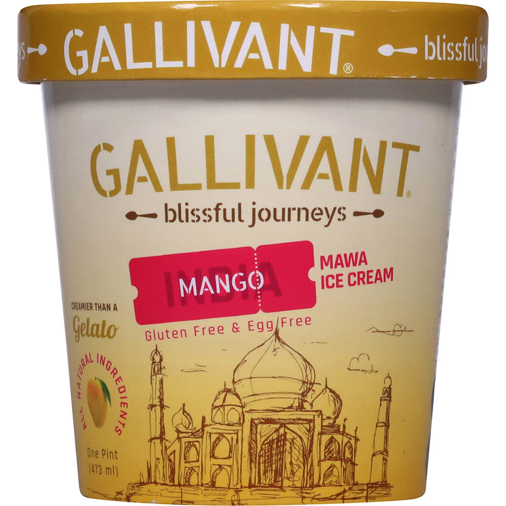 Gallivant Indian Mawa Ice Cream - Mango, 1 pt