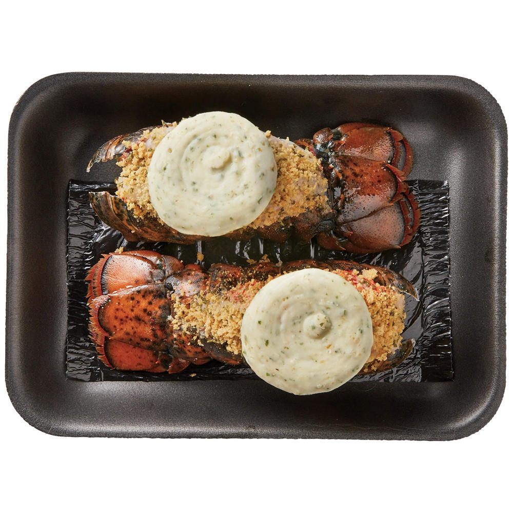 H-E-B Fish Market Lobster Tails with Panko & Garlic Parmesan Butter, Avg. 0.5 lb
