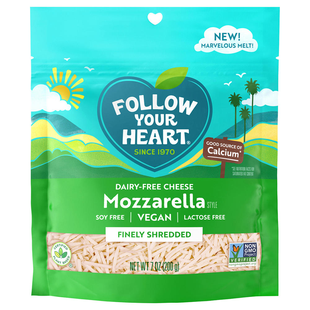 Follow Your Heart Dairy Free Mozzarella Style Finely Shredded Cheese, 7 oz