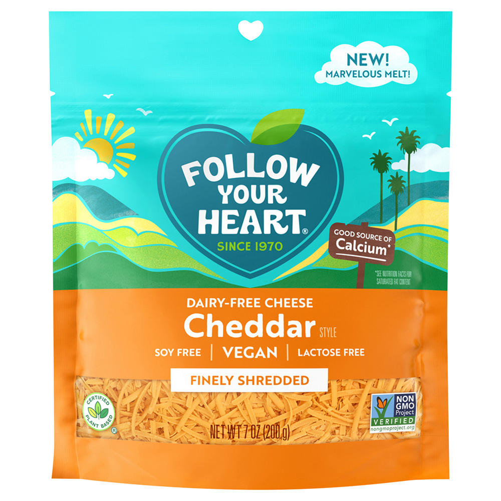 Follow Your Heart Dairy Free Cheddar Style Finely Shredded Cheese, 7 oz