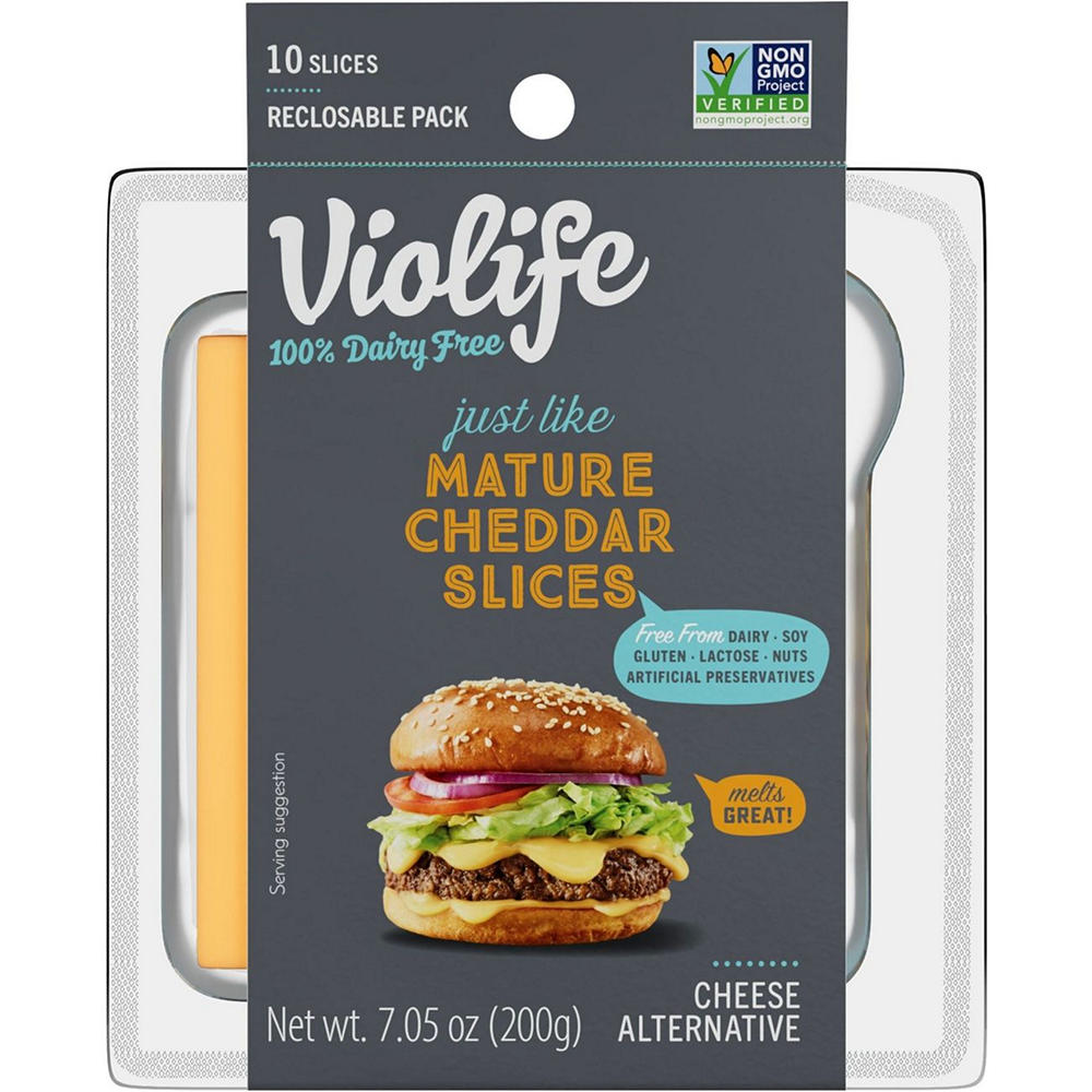 Violife Just Like Mature Cheddar Slices Dairy Free Cheese Alternative, 10 ct