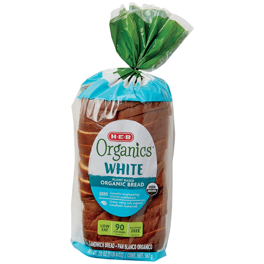 H-E-B Organics White Sliced Sandwich Bread, 20 oz