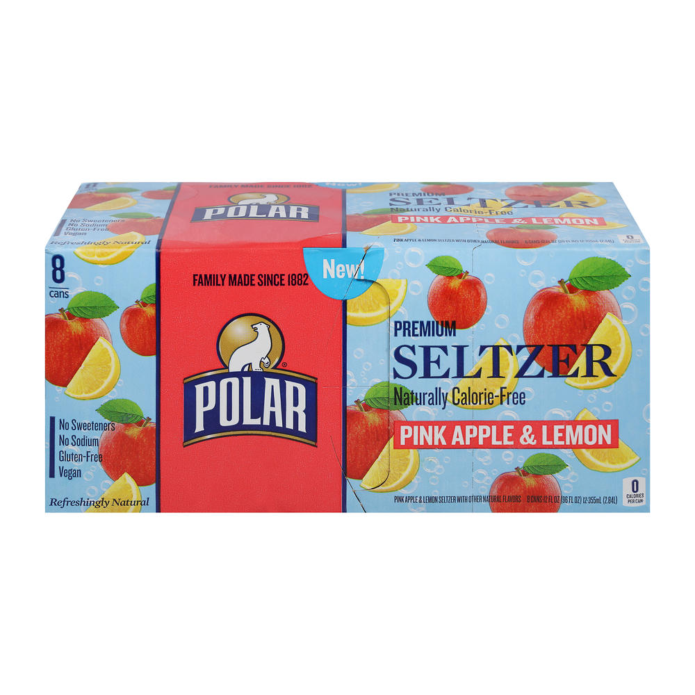 Polar Pink Apple Lemon Seltzer 8pk, 12 fl oz