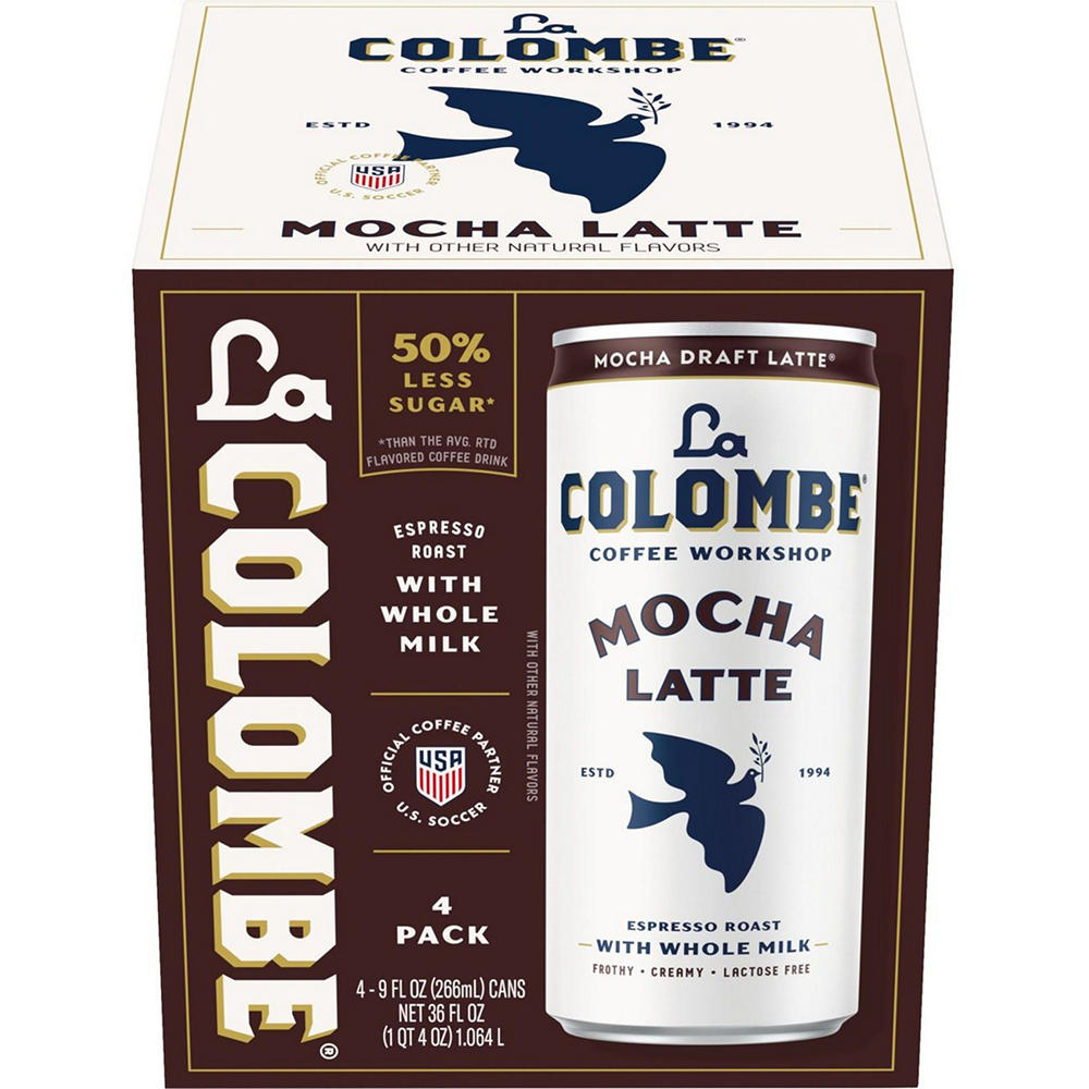 La Colombe Mocha Draft Latte Espresso Roast with Milk 4 pk Cans, 9 oz