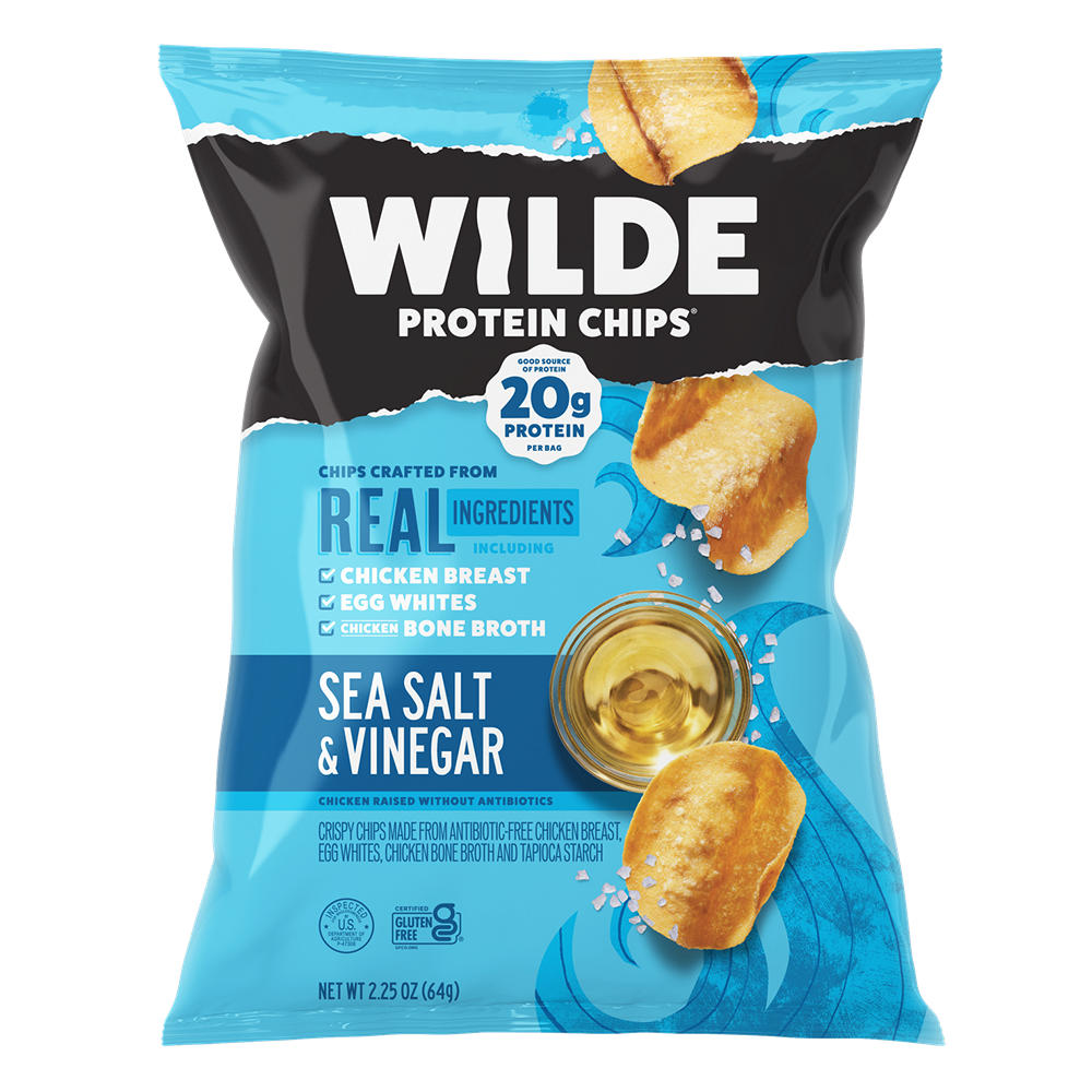 WILDE 10g Protein Chicken Chips - Sea Salt & Vinegar, 2.25 oz
