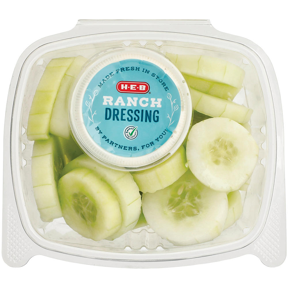H-E-B Fresh Cut Cucumber Slices & Buttermilk Ranch - Small, Avg. 0.8 lb