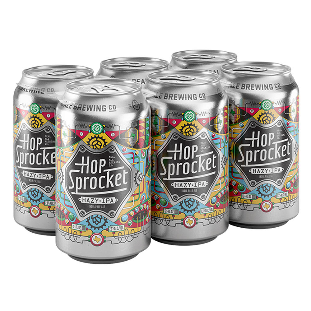 Real Ale Hop Sprocket Hazy IPA Craft Beer 6 pk Cans, 12 oz