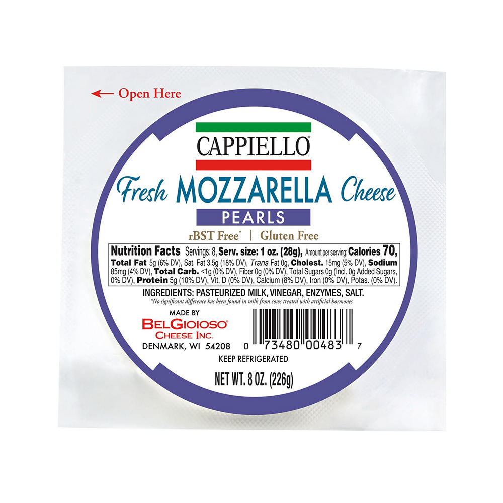 Cappiello Mozzarella Cheese Pearls, 8 oz