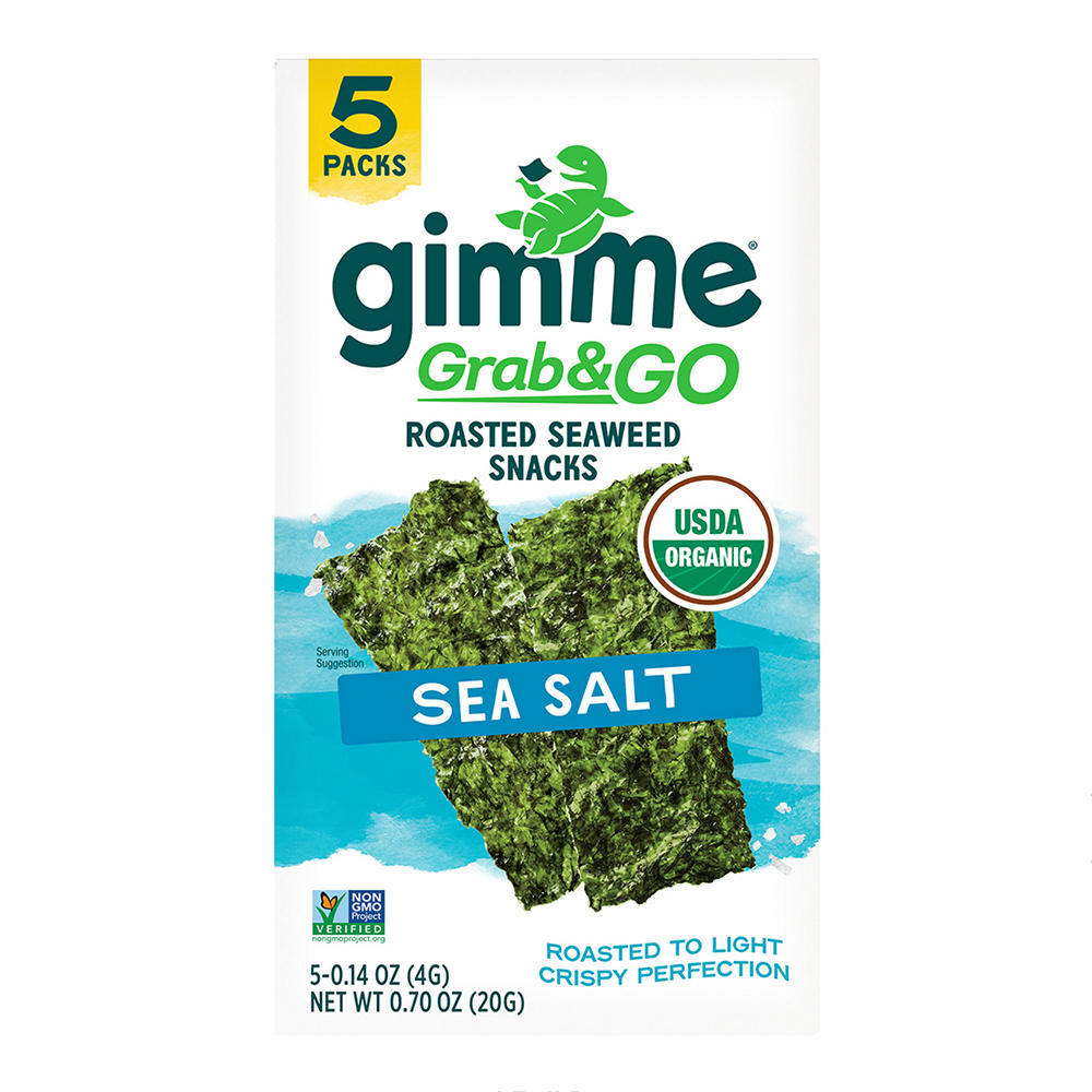 gimme Roasted Seaweed Grab & Go Snack Packs - Sea Salt, 5 ct