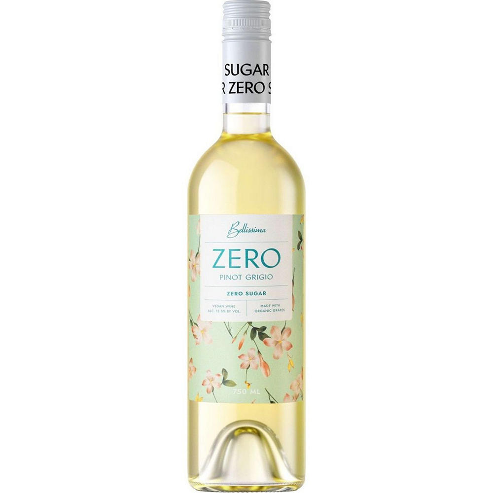 Bellissima Organic Zero Sugar Pinot Grigio Italy White Wine, 750 mL