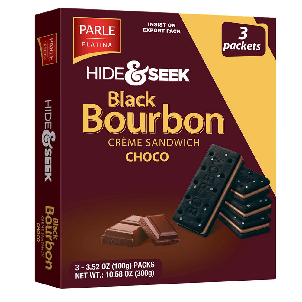 Parle Hide & Seek Black Bourbon Choco Creme Sandwich Cookies, 10.58 oz