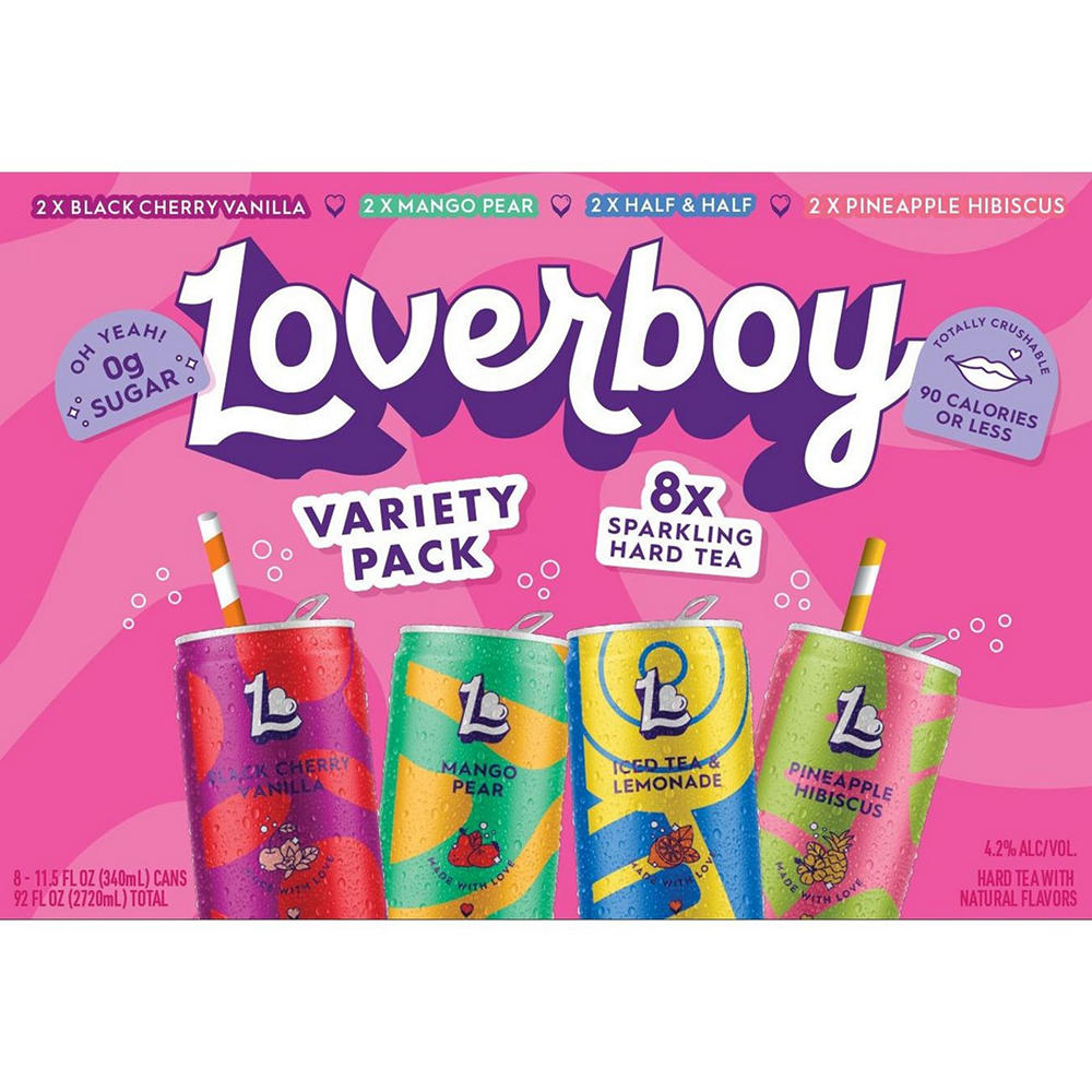 Loverboy Sparkling Hard Tea Variety 8 pk Cans, 11.5 oz