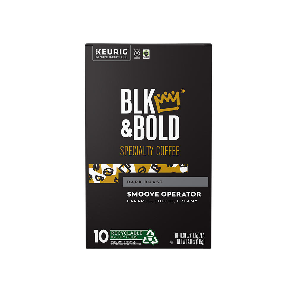 BLK & Bold Smoove Operator Dark Roast Keurig K-Cup Pods, 10 ct