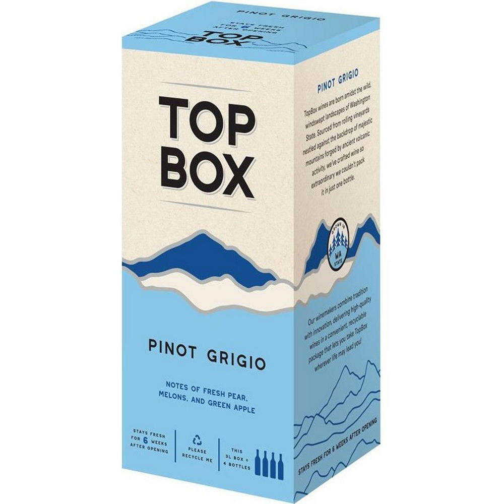 Top Box Pinot Grigio Washington Box White Wine, 3 L