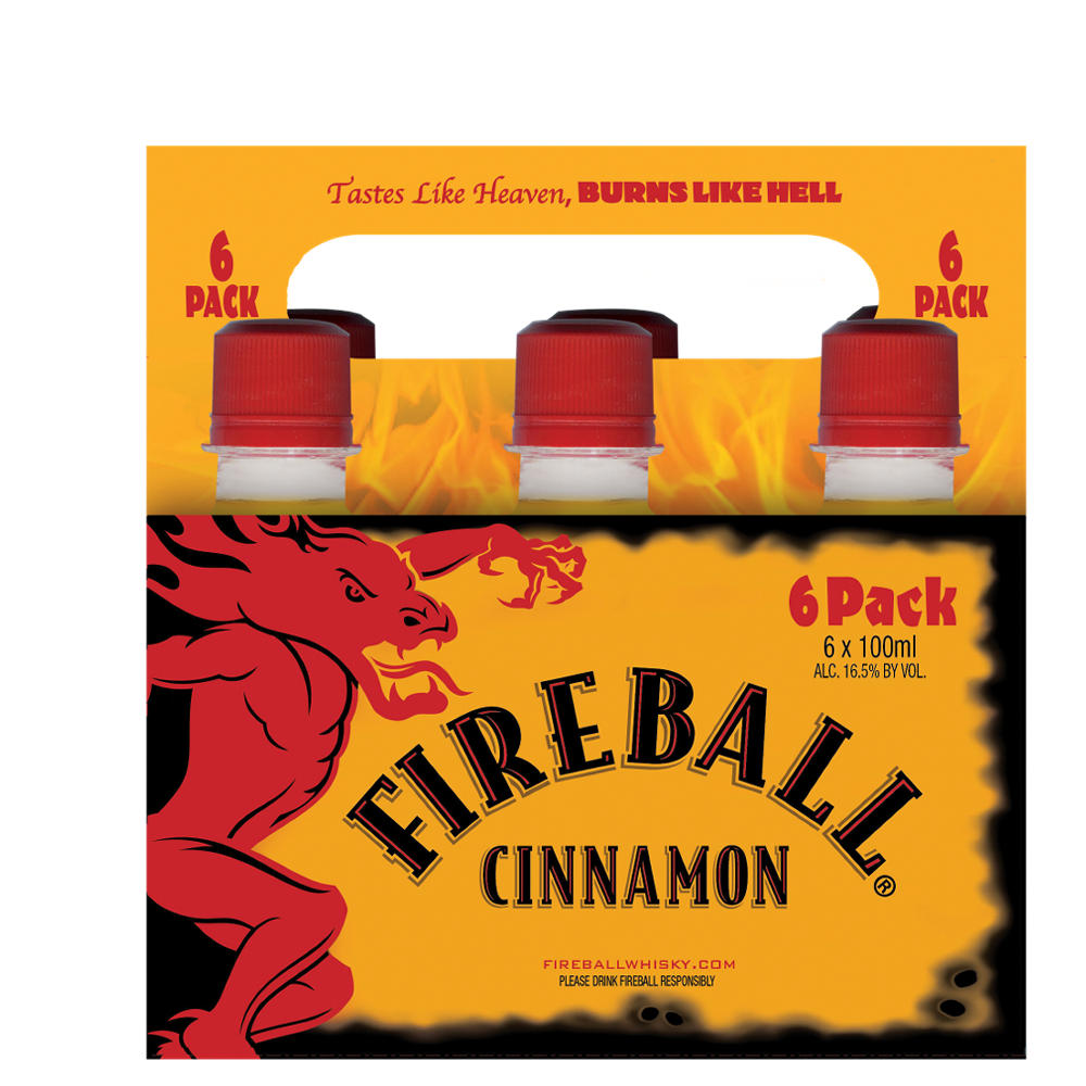 Fireball Cinnamon Malt Beverage 6 pk, 100 ml